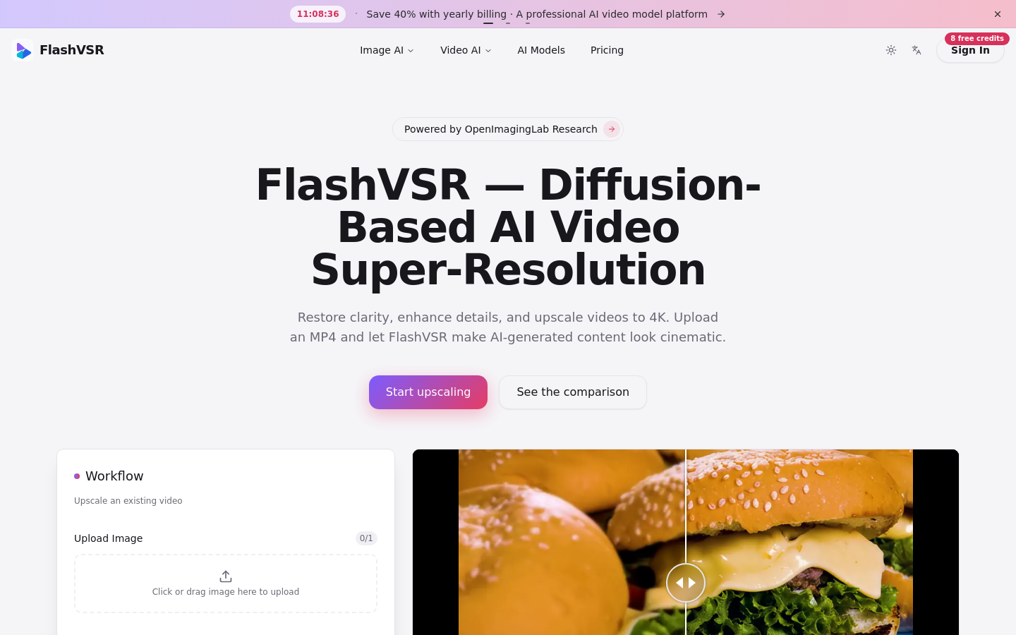 FlashVSR website preview