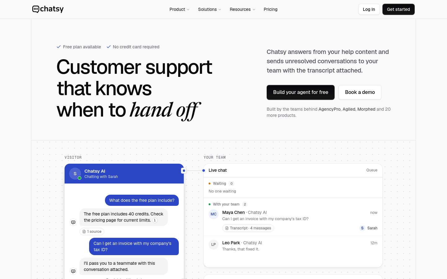 Chatsy website preview