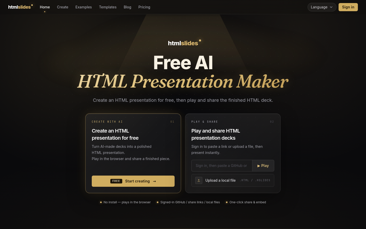 HtmlSlides website preview