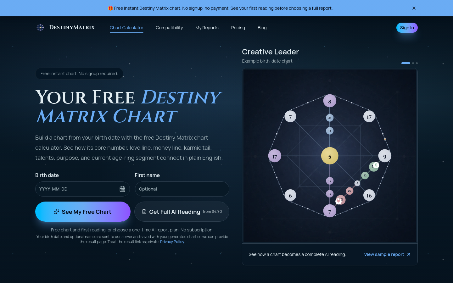 DestinyMatrix website preview