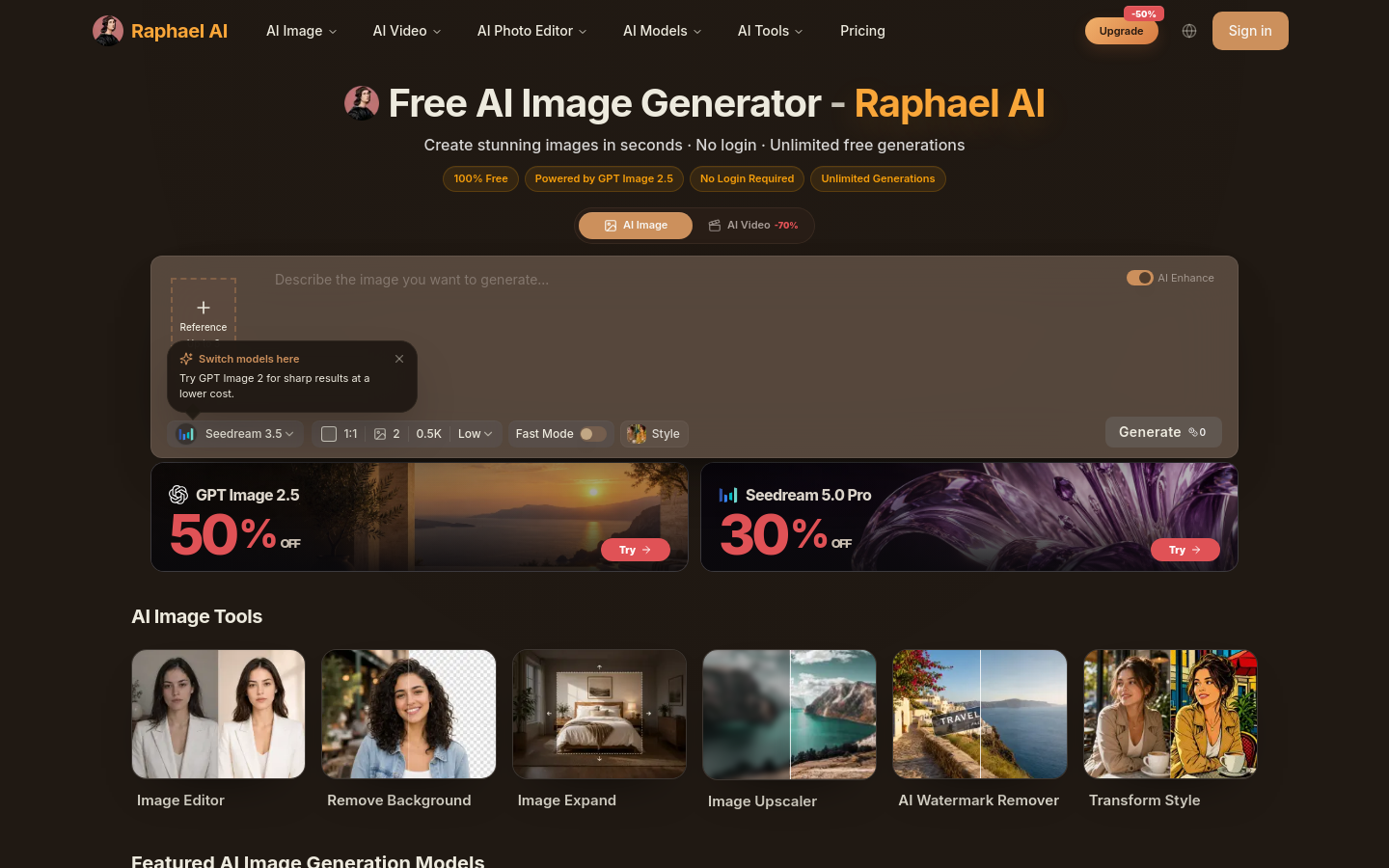 Raphael AI website preview