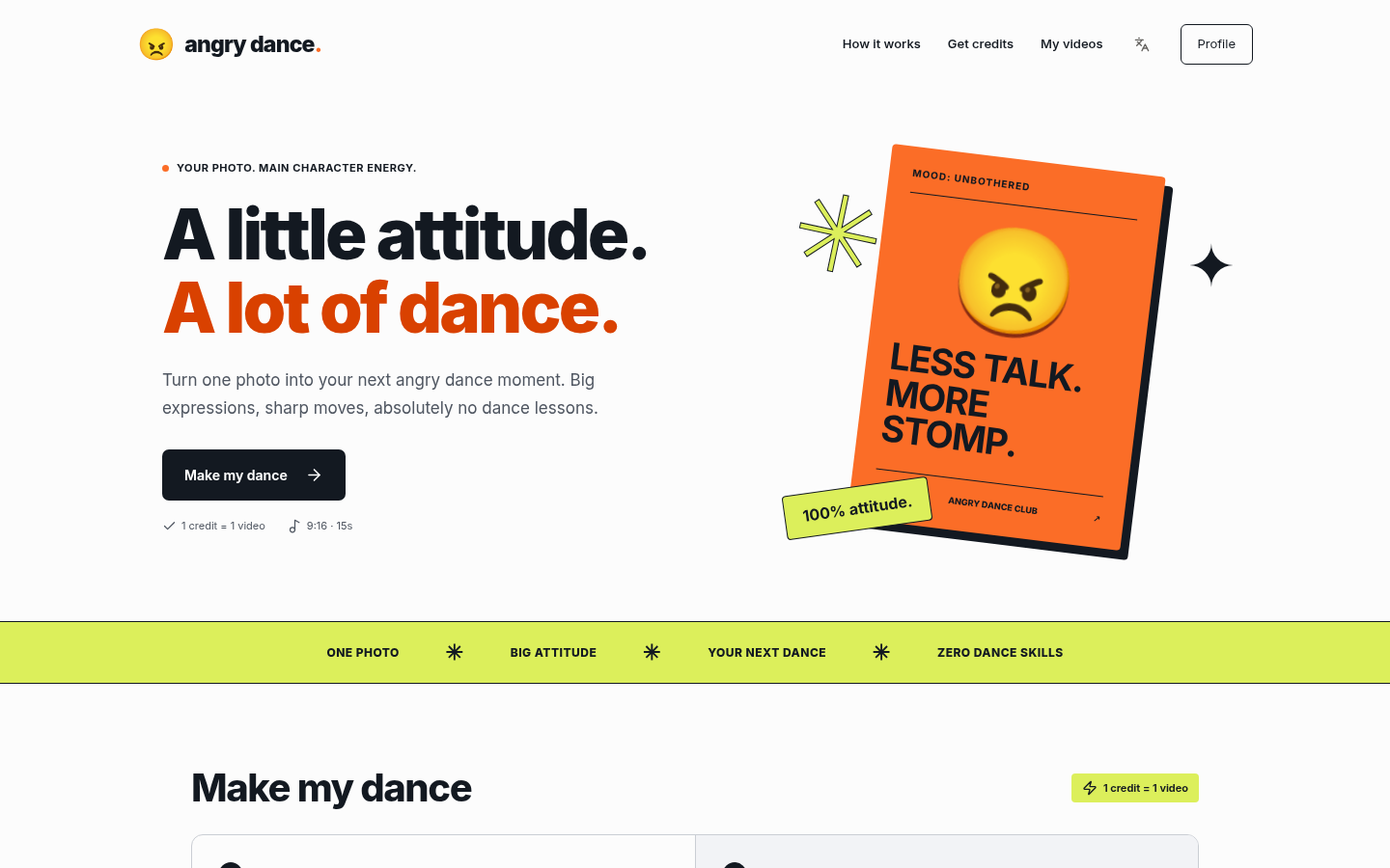 Angry Dance Filter — Turn Your Photo Into a Dance website preview
