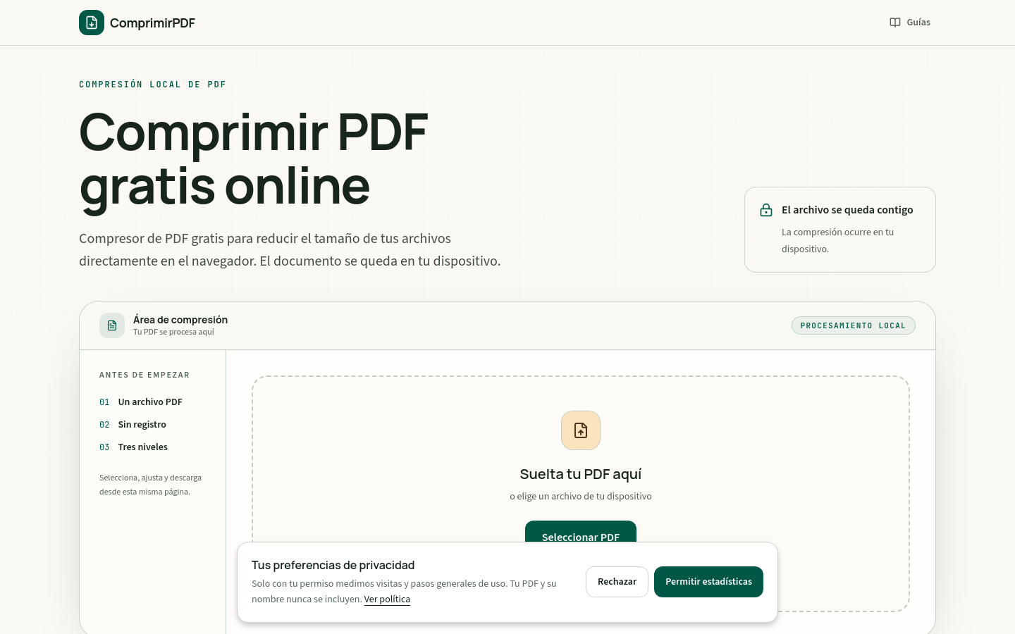 ComprimirPDF website preview