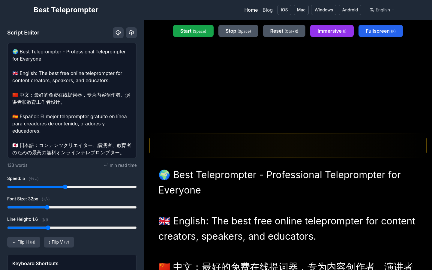 best-teleprompter website preview