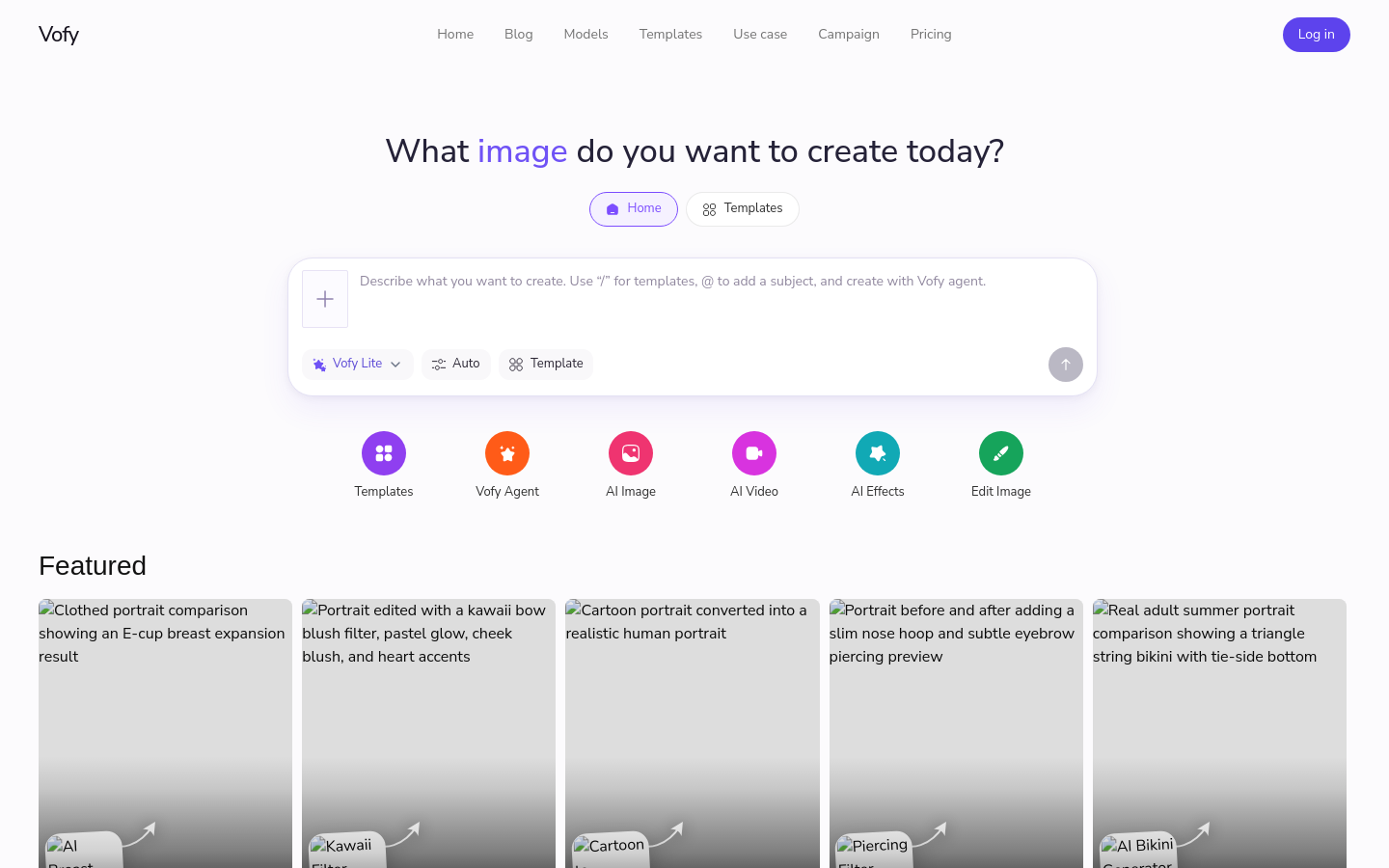 Vofy website preview
