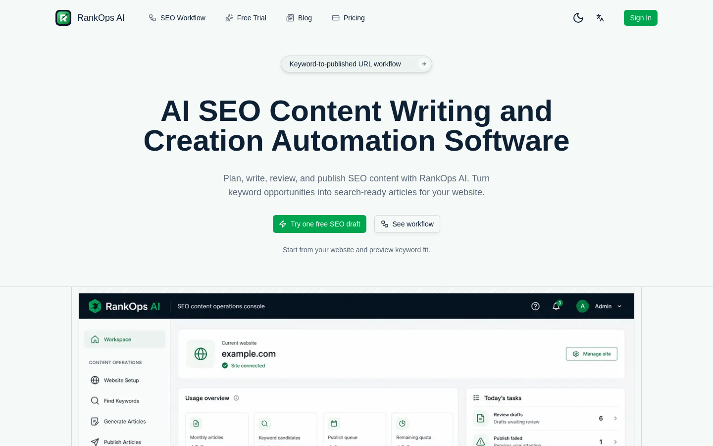 RankOps AI website preview